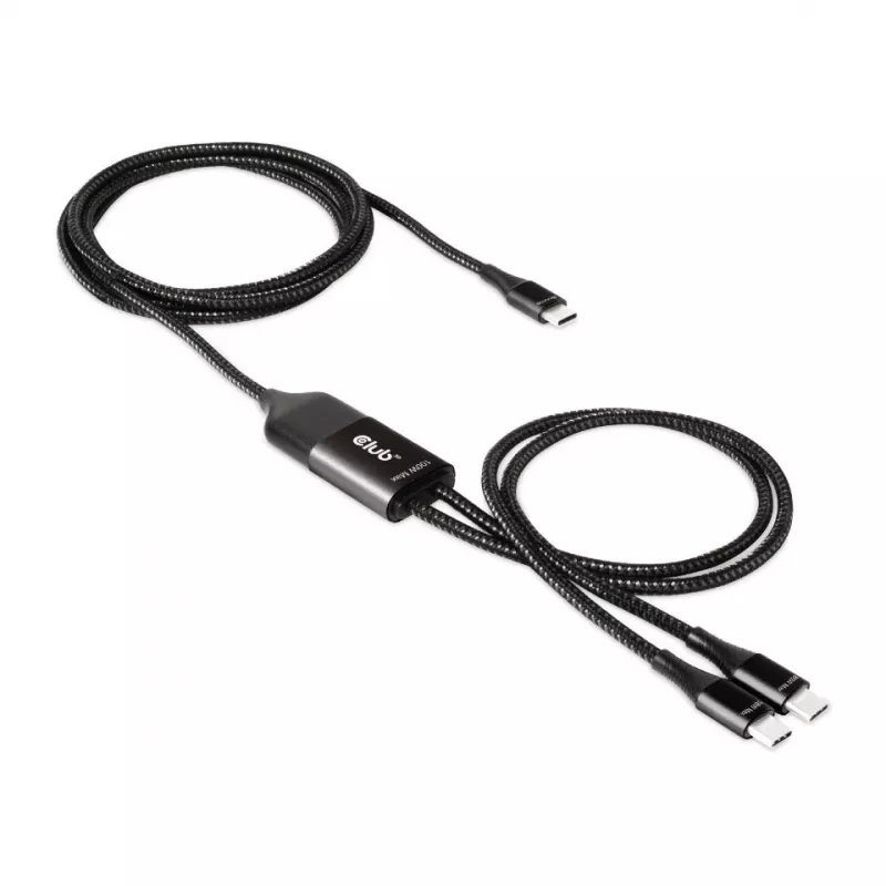 CLUB3D CAC-1527 USB Type-C Y krovimo laidas 2x USB-C iki 100W, 1.83m