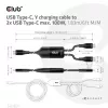 CLUB3D CAC-1527 USB Type-C Y krovimo laidas 2x USB-C iki 100W, 1.83m