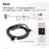 CLUB3D CAC-1527 USB Type-C Y krovimo laidas 2x USB-C iki 100W, 1.83m