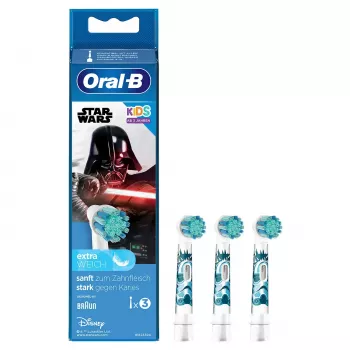 Dantų šepetėlio galvutės Oral-B Kids Star Wars 3 vnt. Baltos Extra Soft
