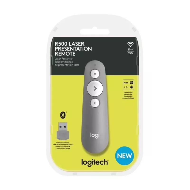 LOGITECH R500 lazerinis pristatymo nuotolinis pultelis pilkas