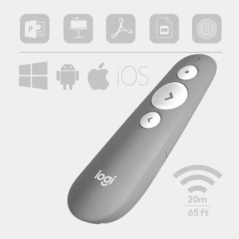 LOGITECH R500 lazerinis pristatymo nuotolinis pultelis pilkas