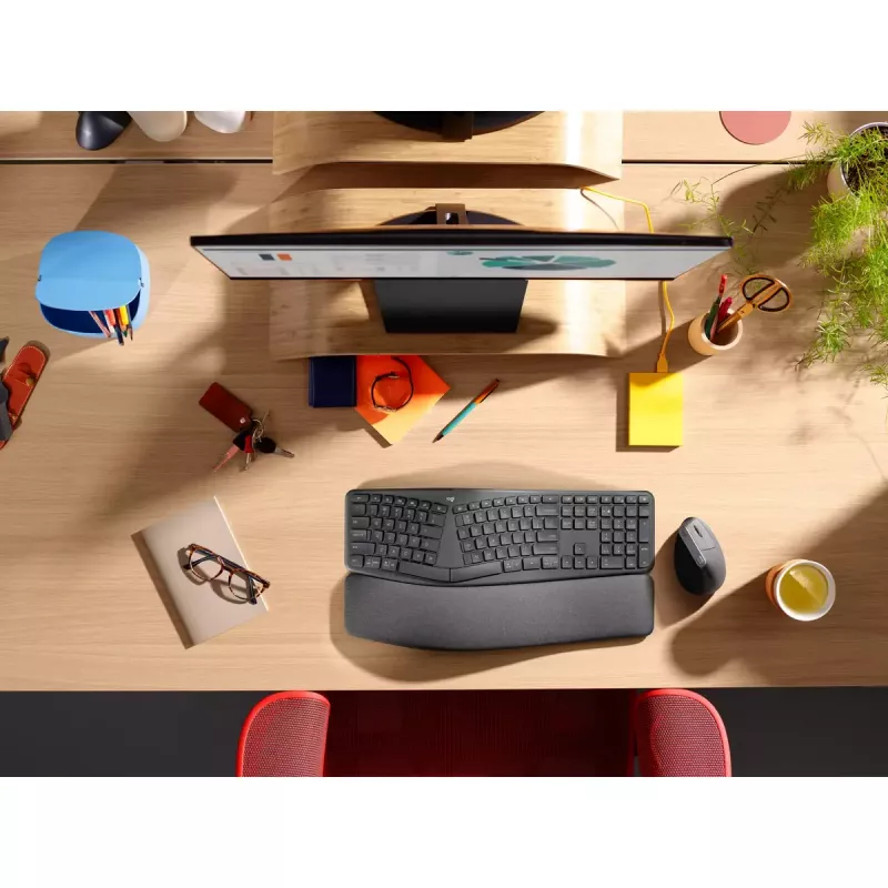 LOGITECH Ergo K860 - Belaidė išskleidžiama klaviatūra verslui, grafito spalva, Qwerty Pan Nordic