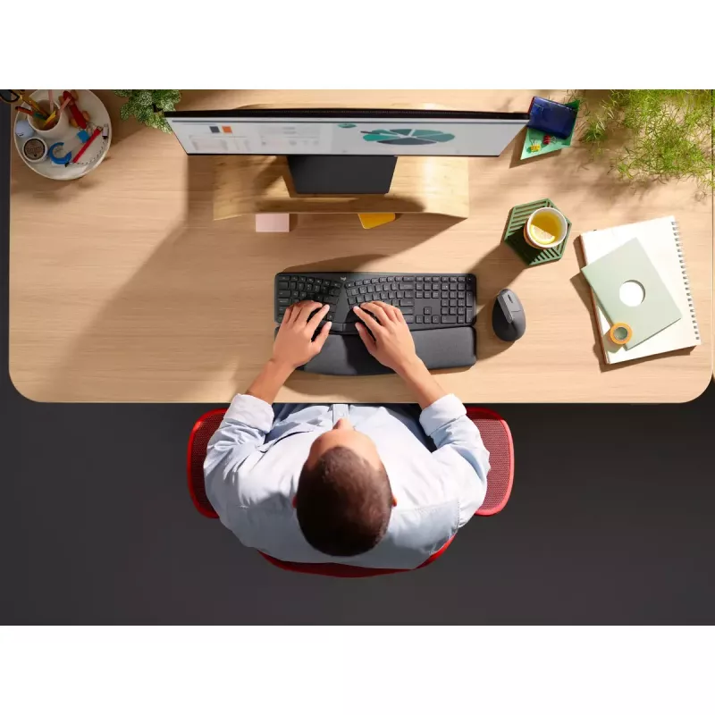 LOGITECH Ergo K860 - Belaidė išskleidžiama klaviatūra verslui, grafito spalva, Qwerty Pan Nordic