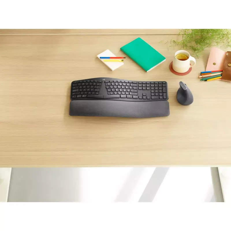 LOGITECH Ergo K860 - Belaidė išskleidžiama klaviatūra verslui, grafito spalva, Qwerty Pan Nordic