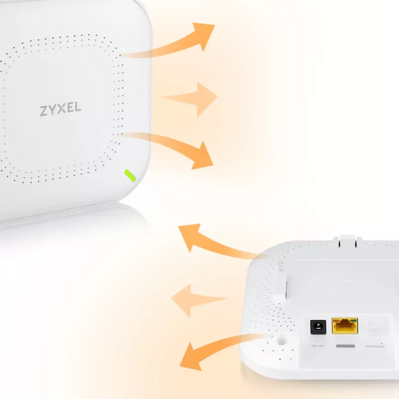 Zyxel NWA50AX belaidis prieigos taškas, Wi-Fi 6, 1775 Mbit/s, baltas, PoE