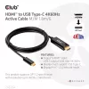 CLUB3D HDMI į USB Type-C aktyvus kabelis 4K60Hz M/M 1,8m