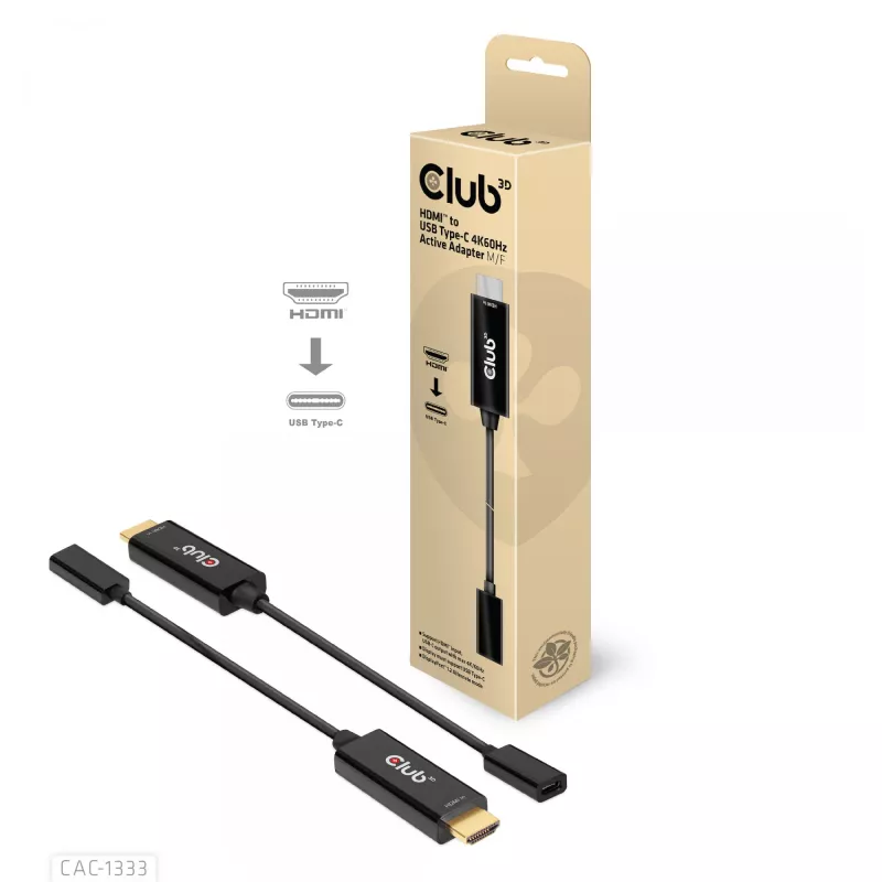 CLUB3D HDMI į USB Type-C aktyvus adapteris 4K60Hz M/F