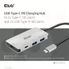 CLUB3D CSV-1543 USB Gen2 Type-C PD įkrovimo šakotuvas su 2x Type-C 10G ir 2x USB Type-A 10G prievadais