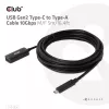 CLUB3D USB Gen2 Type-C į Type-A laidas 10Gbps M/F 5m