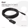 CLUB3D USB Gen2 Type-C į Type-A laidas 10Gbps M/F 5m