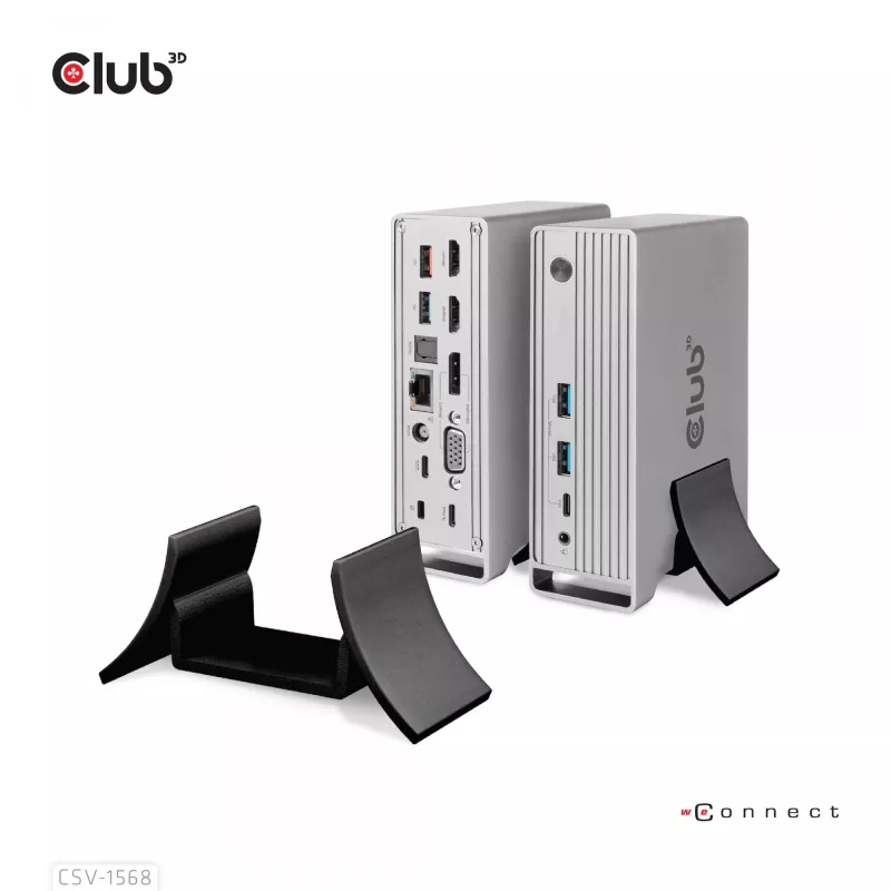 Docking stotelė CLUB3D CSV-1568 metalinis korpusas USB Gen2 Type-C USB Gen2 Type-A HDMI DP VGA RJ45 120W