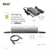 CLUB3D USB Gen1 Type-C Triple Display DP Alt mode Displaylink Dynamic PD Charging Dock su 120 W maitinimo šaltiniu