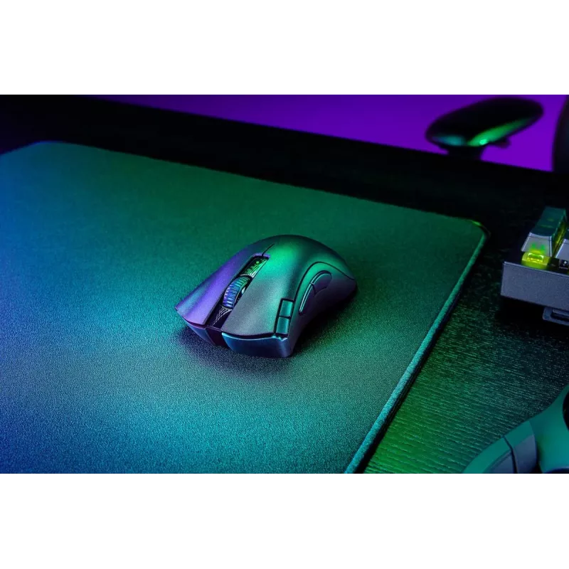 Žaidimų pelė Razer DeathAdder V2 X HyperSpeed – dešinei rankai, belaidė 2.4 GHz / Bluetooth, 14 000 DPI, 7 mygtukai, AA baterija, 103 g, juoda