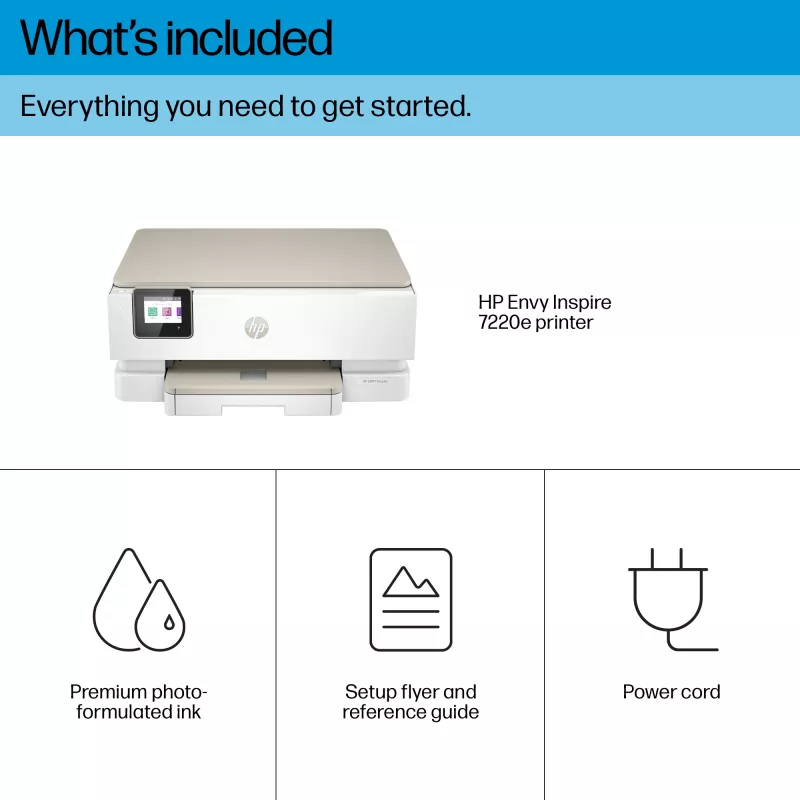 HP ENVY Inspire 7220e belaidis daugiafunkcis spausdintuvas, spalvotas, kopijavimas, skenavimas, Instant Ink