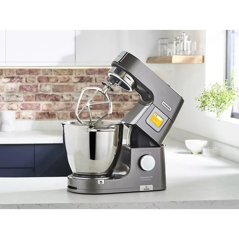 Standinis maišytuvas Kenwood KWL90.004SI — 1400 W, 7 L nerūdijančio plieno dubuo, jutiklinis valdymas, įmontuotos svarstyklės, sidabrinis