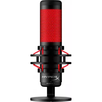 HyperX QuadCast – USB mikrofonas (juodai raudonas) su raudonu apšvietimu