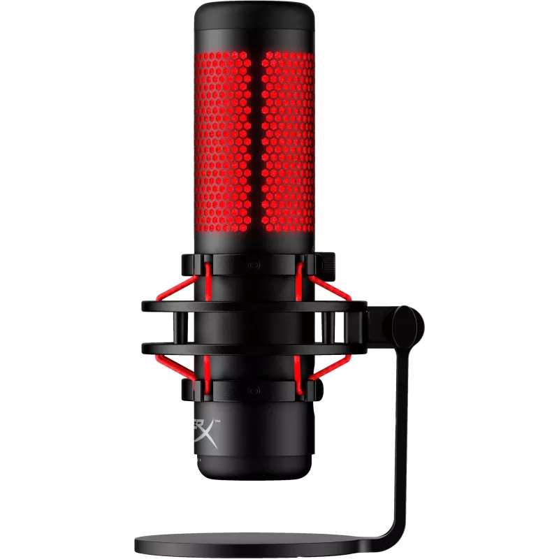 HyperX QuadCast – USB mikrofonas (juodai raudonas) su raudonu apšvietimu
