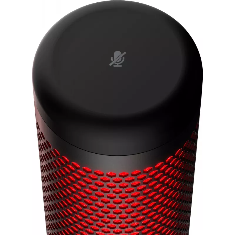HyperX QuadCast – USB mikrofonas (juodai raudonas) su raudonu apšvietimu