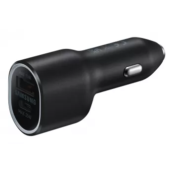 Automobilinis įkroviklis Samsung EP-L4020 40W (12V įvadas) USB-C 25W+15W juodas išmaniesiems telefonams