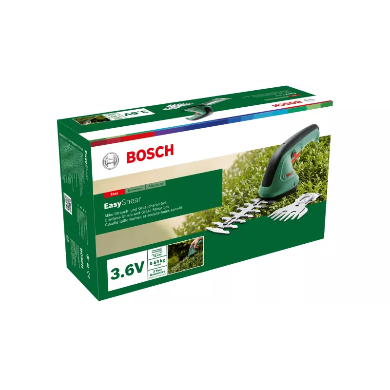 Bosch Easy Shear belaidė žoliapjovė 8 cm 3,6 V Ličio jonų (Li-Ion) Juoda, Žalia
