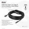 CLUB3D USB Gen1 Type-C į Type-A aktyvus adapterio laidas 5Gbps M/F 10m/32.8ft