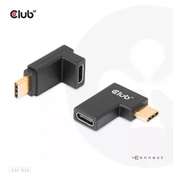 USB Type-C Gen2 kampinis adapteris 2 vnt. CLUB3D CAC-1528 — USB-C į USB-C, palaiko 4K@120Hz