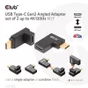 USB Type-C Gen2 kampinis adapteris 2 vnt. CLUB3D CAC-1528 — USB-C į USB-C, palaiko 4K@120Hz
