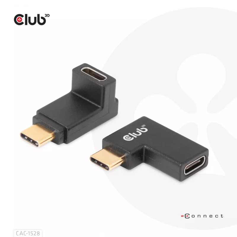 USB Type-C Gen2 kampinis adapteris 2 vnt. CLUB3D CAC-1528 — USB-C į USB-C, palaiko 4K@120Hz