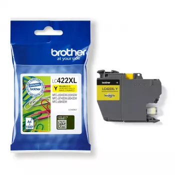 Brother LC-422XLY geltona didelės talpos kasetė (originali, 1 vnt.)
