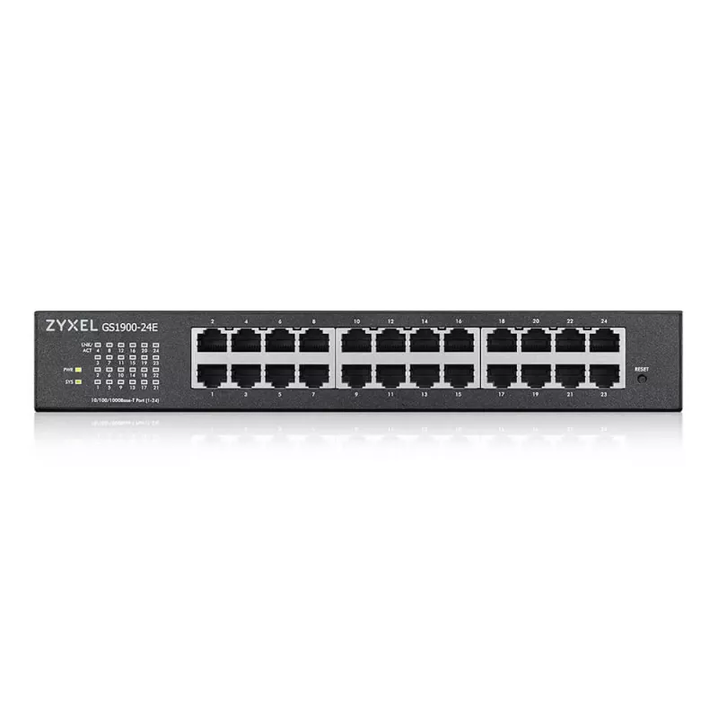 Zyxel GS1900-24E-EU0103F valdomas L2 tinklo jungiklis, Gigabit Ethernet (10/100/1000), 1U, juodas