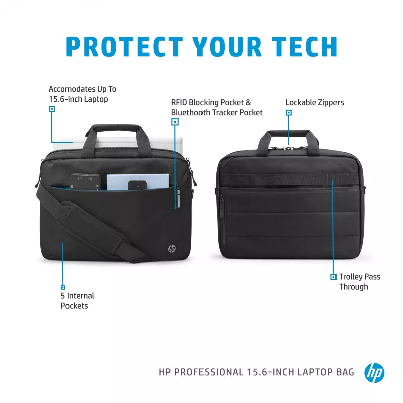 Dėklas nešiojamam kompiuteriui HP Professional 15.6 col. portfelis vienspalvis