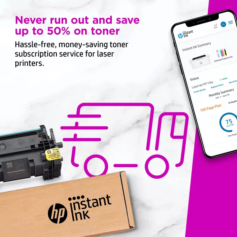 HP LaserJet M110w spausdintuvas, lazerinis, 600 x 600 DPI, A4, 20 ppm, paruoštas tinklui, baltas