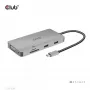 CLUB3D CSV-1594 USB Gen1 Type-C 9-in-1 centrinis įrenginys su HDMI, VGA, 2x USB Gen1 Type-A, RJ45, SD/Micro SD lizdais ir USB Gen1 Type-C moterišku prievadu