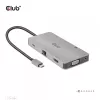 CLUB3D CSV-1594 USB Gen1 Type-C 9-in-1 centrinis įrenginys su HDMI, VGA, 2x USB Gen1 Type-A, RJ45, SD/Micro SD lizdais ir USB Gen1 Type-C moterišku prievadu