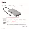 CLUB3D CSV-1594 USB Gen1 Type-C 9-in-1 centrinis įrenginys su HDMI, VGA, 2x USB Gen1 Type-A, RJ45, SD/Micro SD lizdais ir USB Gen1 Type-C moterišku prievadu