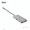 CLUB3D CSV-1594 USB Gen1 Type-C 9-in-1 centrinis įrenginys su HDMI, VGA, 2x USB Gen1 Type-A, RJ45, SD/Micro SD lizdais ir USB Gen1 Type-C moterišku prievadu