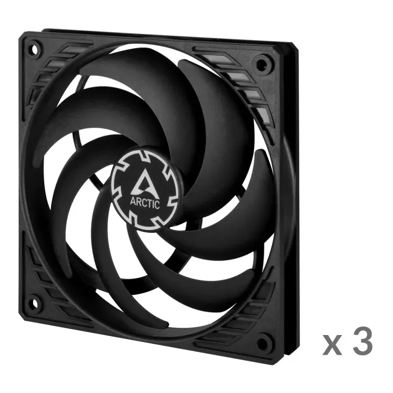 ARCTIC P12 Slim PWM PST – 120 mm spaudimo optimizuotas ventiliatorius su PWM ir integruotu Y kabeliu
