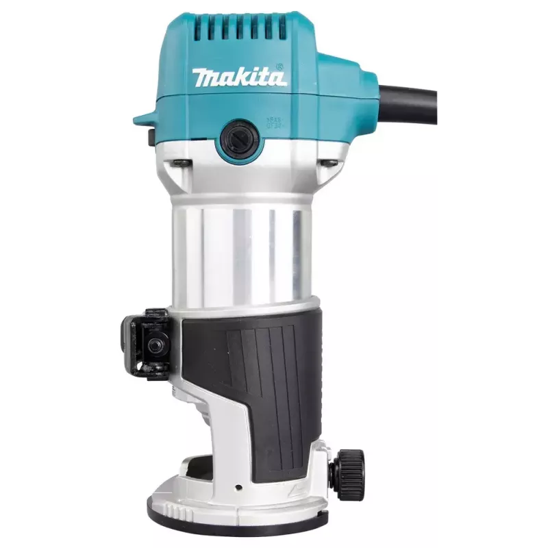 Routeris Makita RT0702CX2J — 710 W, 10 000–34 000 sūkių/min, 8 mm įvorė, 0–40 mm gylis, 1,8 kg