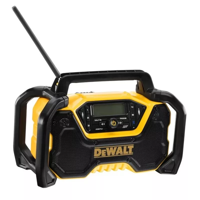 Nešiojamas radijas DeWALT DCR029-QW DAB FM, AC/DC maitinimas, Bluetooth, USB įkrovimas, ekranas, juoda/geltona