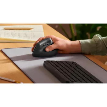 LOGITECH Lift Vertikali ergonominė pelė – dešinei rankai – belaidė – grafito juoda