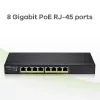 Zyxel GS1915-8EP valdomas L2 Gigabit Ethernet (10/100/1000) PoE jungiklis, juodas