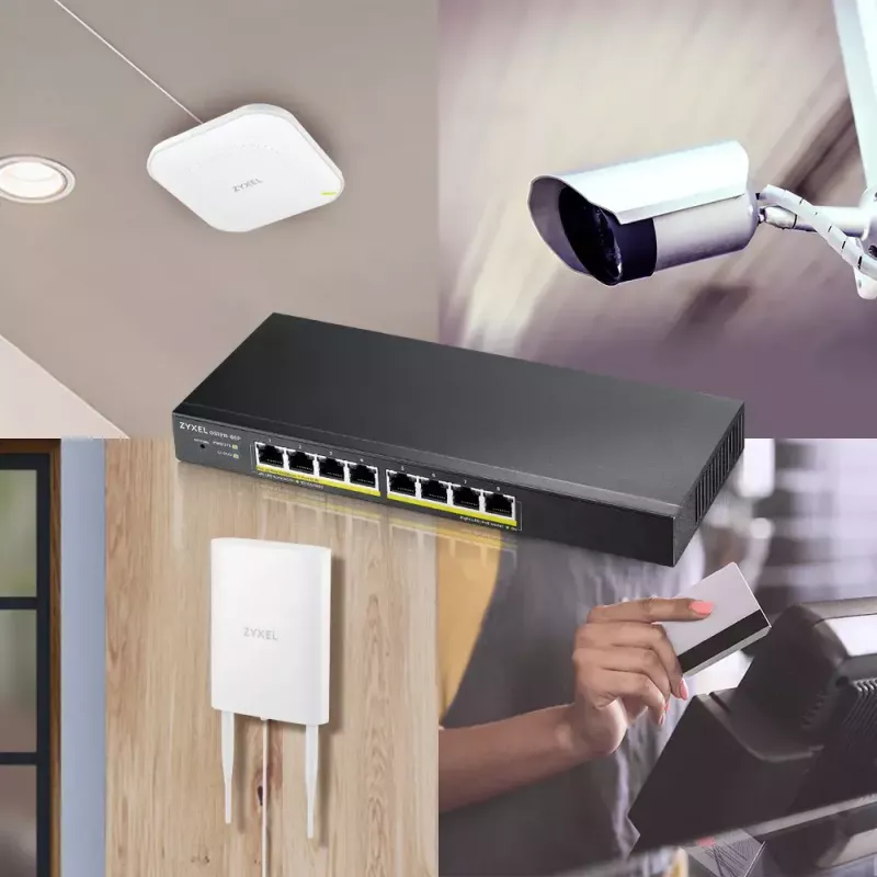 Zyxel GS1915-8EP valdomas L2 Gigabit Ethernet (10/100/1000) PoE jungiklis, juodas