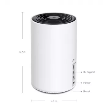 TP‑LINK AXE5400 „Mesh“ Wi‑Fi 6E maršrutizatorius – Tri‑Band 2,4/5/6 GHz, aprėptis iki 670 m², 3× LAN, 4 vidinės antenos