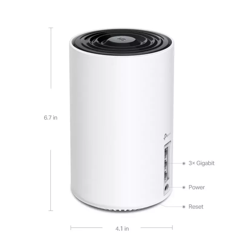 TP‑LINK AXE5400 „Mesh“ Wi‑Fi 6E maršrutizatorius – Tri‑Band 2,4/5/6 GHz, aprėptis iki 670 m², 3× LAN, 4 vidinės antenos