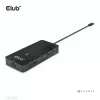 CLUB3D 7-in-1 USB-C stotelė su 2x HDMI, 2x USB-A, RJ45, 3.5mm garsu ir 100W PD įkrovimu