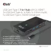 CLUB3D 7-in-1 USB-C stotelė su 2x HDMI, 2x USB-A, RJ45, 3.5mm garsu ir 100W PD įkrovimu