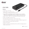 CLUB3D 7-in-1 USB-C stotelė su 2x HDMI, 2x USB-A, RJ45, 3.5mm garsu ir 100W PD įkrovimu