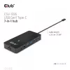 CLUB3D 7-in-1 USB-C stotelė su 2x HDMI, 2x USB-A, RJ45, 3.5mm garsu ir 100W PD įkrovimu