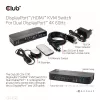 CLUB3D CSV-7210 KVM jungiklis DisplayPort/HDMI, 2 kompiuteriams, 4K 60Hz